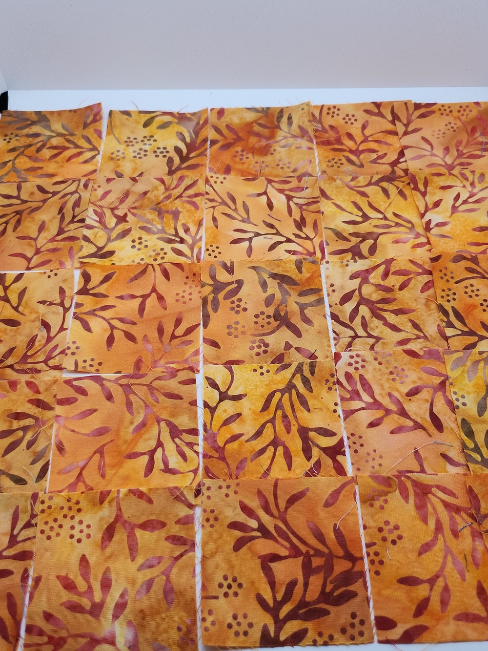 Sunset Leaf 2.50 Inch Batik Precut Squares